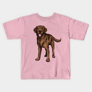 Cute Chocolate Labrador Dog Kids T-Shirt